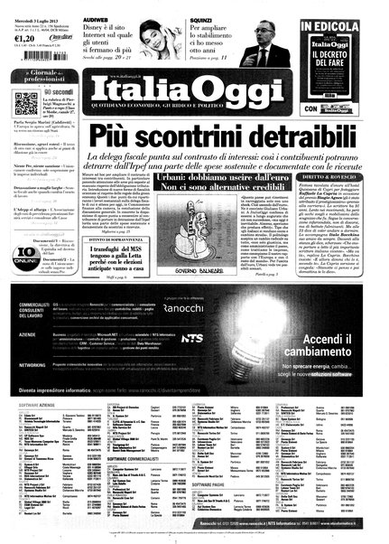 Italia oggi : quotidiano di economia finanza e politica